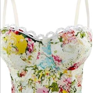 The Atomic White Floral Printed Bustier Crop Top. Brand new. Never worn.